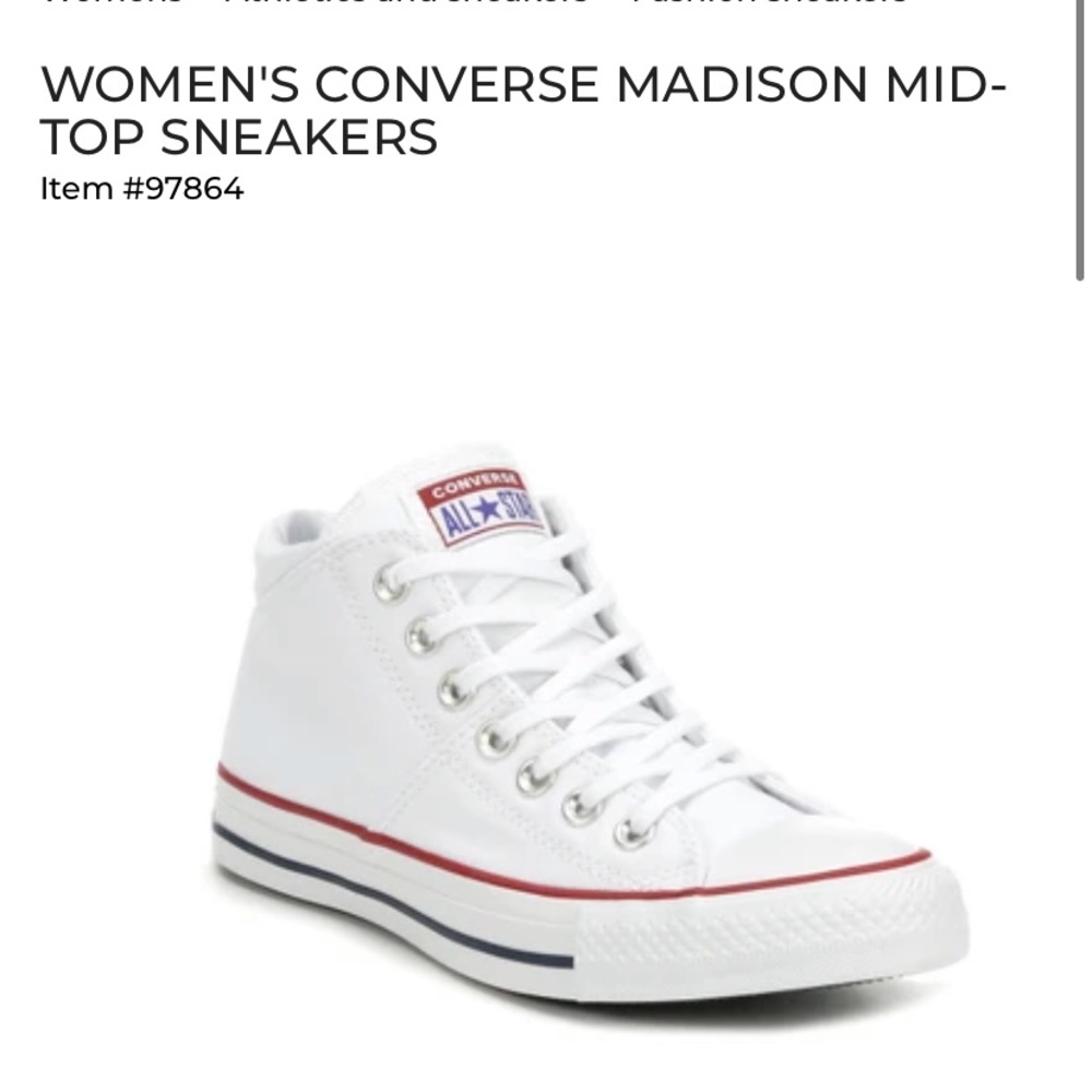 Women’s White Converse Madison Mid Top Sneaker